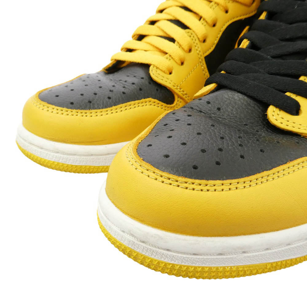 NIKE ナイキ 555088-701 Air Jordan 1 High OG Pollen AJ1 エアジョーダン ハイ パラン スニーカー イエロー系 ブラック系 27.5cm【中古】