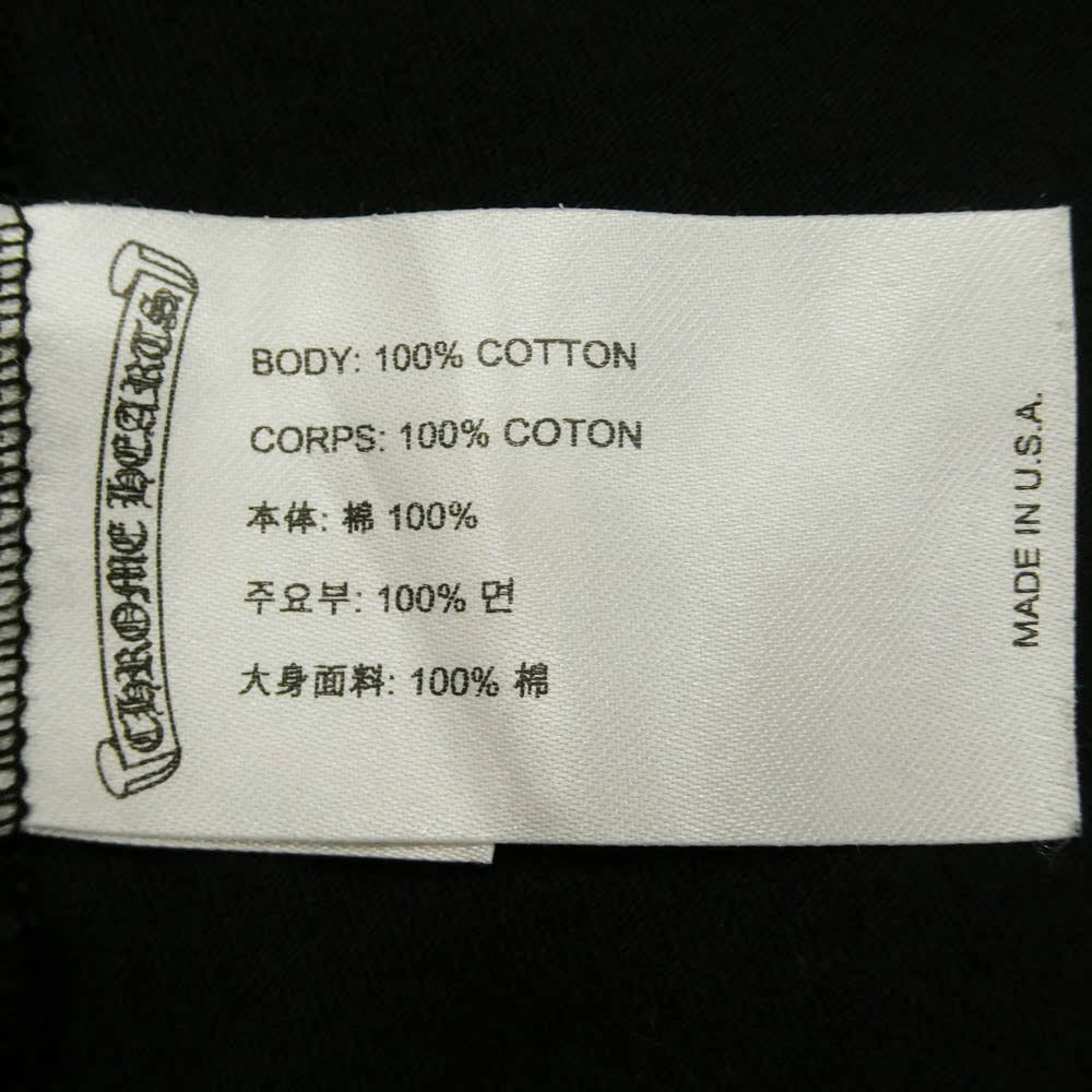 CHROME HEARTS クロムハーツ（原本無） FLOLAL CROSS HORSESHOE L/S Tee フローラルクロス バックホースシュー プリント 長袖 Tシャツ ブラック系 XL【美品】【中古】