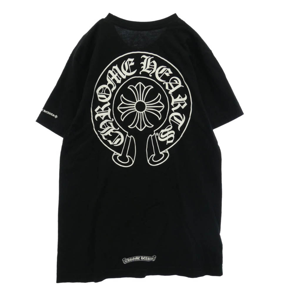 CHROME HEARTS クロムハーツ（原本無） HORSESHOE S/S TEE ホースシュープリント ポケット 半袖 Tシャツ カットソー ブラック系 M【中古】