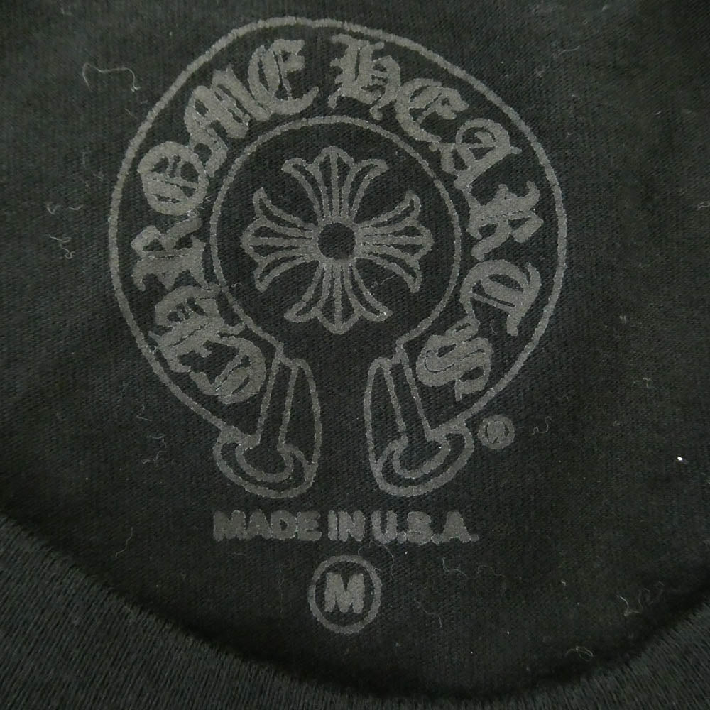 CHROME HEARTS クロムハーツ（原本無） HORSESHOE S/S TEE ホースシュープリント ポケット 半袖 Tシャツ カットソー ブラック系 M【中古】