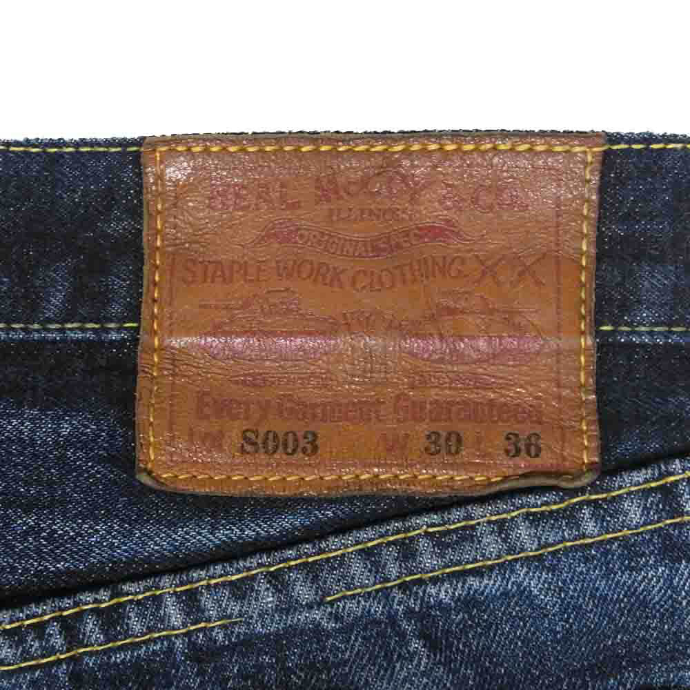 The REAL McCOY'S ザリアルマッコイズ Lot.S003 大戦モデル デニム パンツ インディゴブルー系 W30 L36【中古】