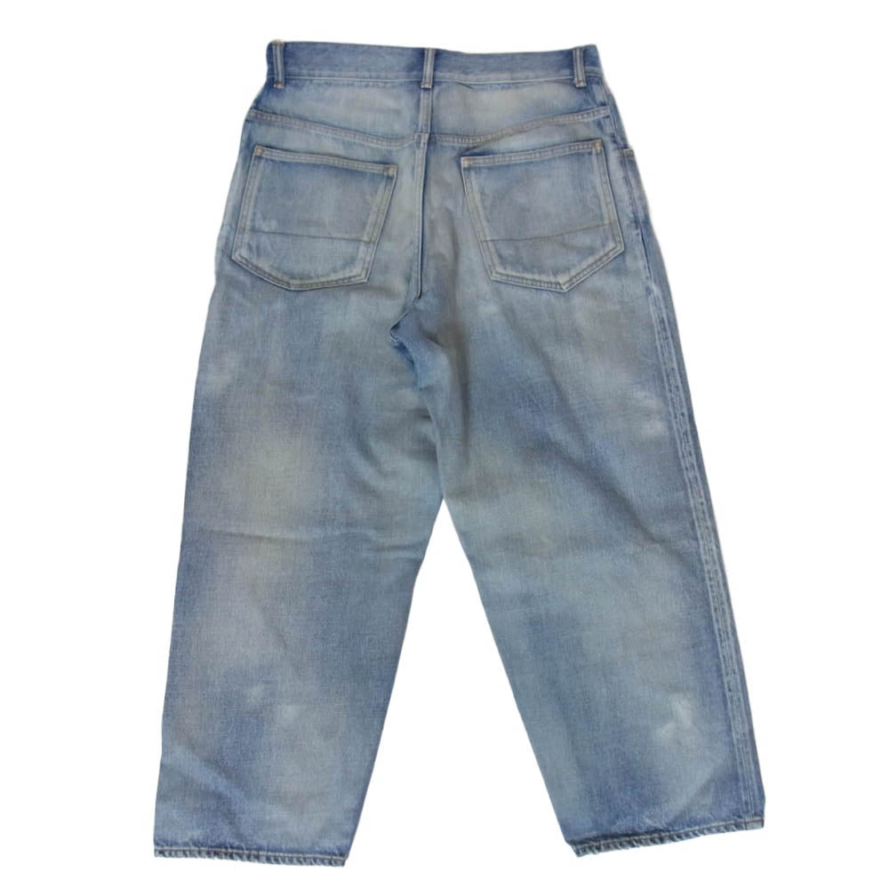 ANCELLM アンセルム 24ss ANC-PT03-B SELVEDGE TAPERED 5P DENIM PANTS ダメージ加工 セルビッジ テーパード 5ポケット デニム パンツ インディゴブルー系 2【中古】