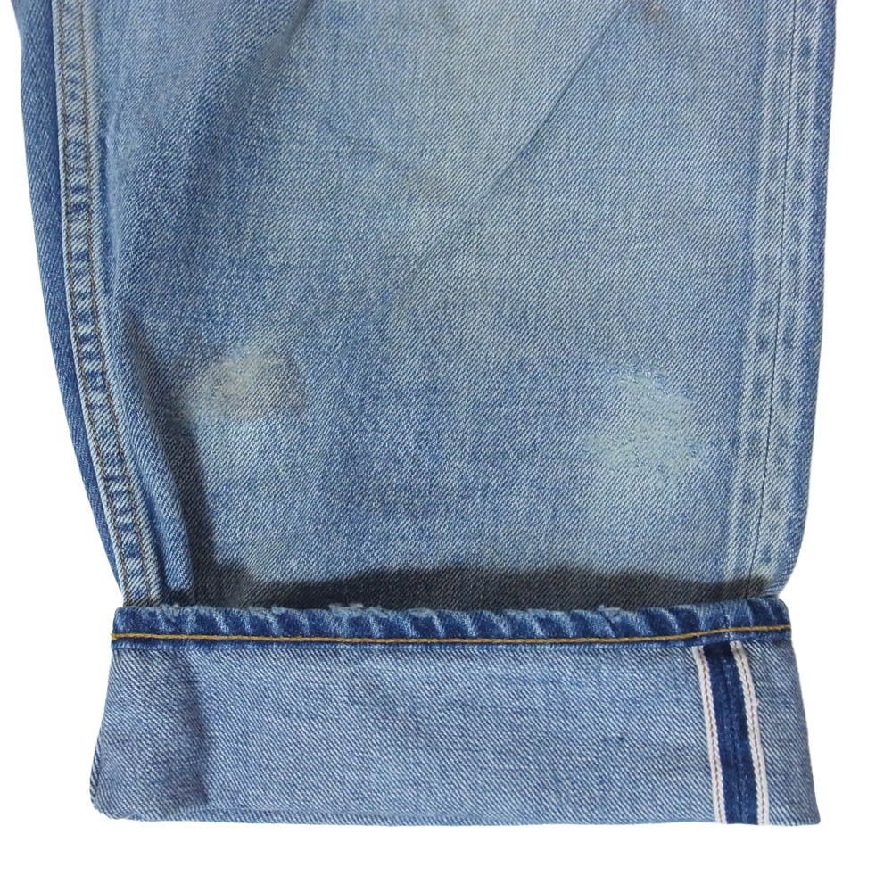 ANCELLM アンセルム 24ss ANC-PT03-B SELVEDGE TAPERED 5P DENIM PANTS ダメージ加工 セルビッジ テーパード 5ポケット デニム パンツ インディゴブルー系 2【中古】