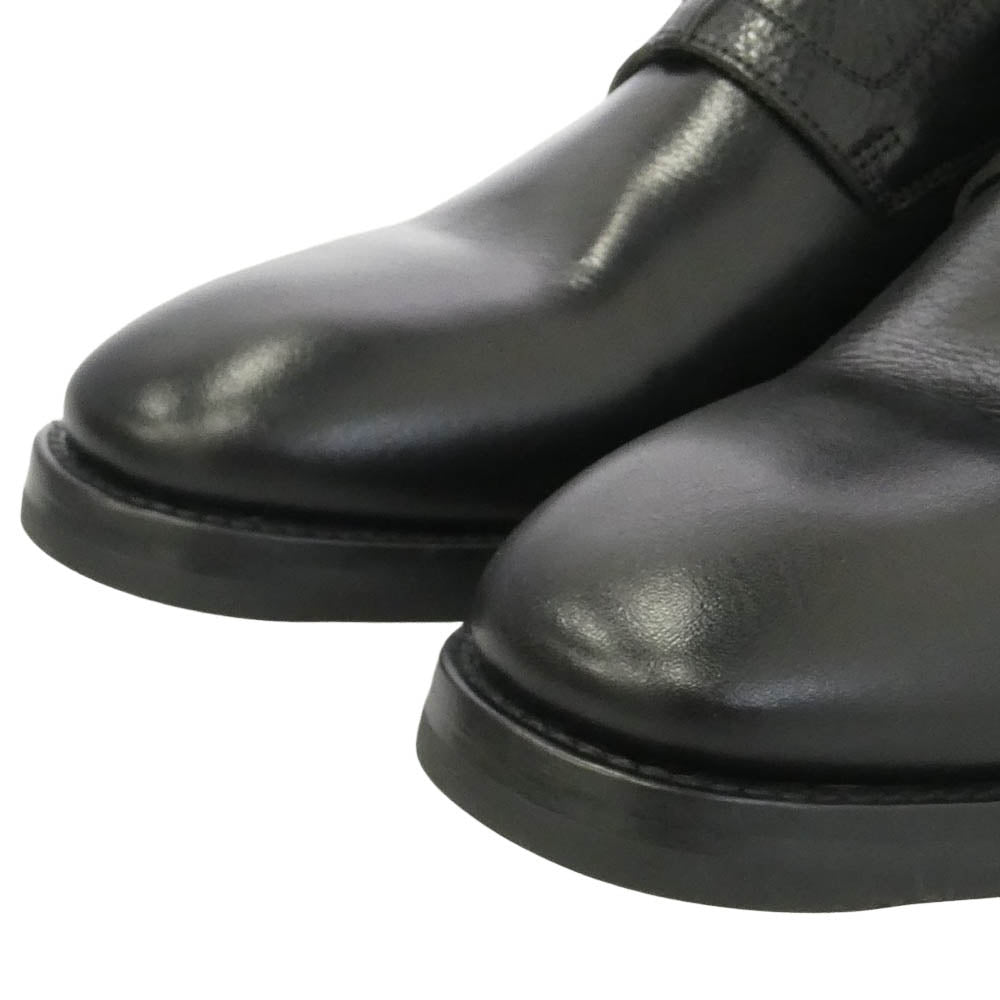 Alexander McQueen アレキサンダーマックイーン 505626 モンクストラップ バックジップ レザーブーツ ブラック系 41.5【美品】【中古】