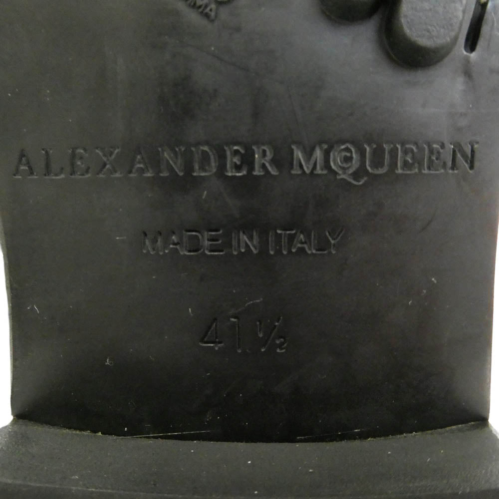 Alexander McQueen アレキサンダーマックイーン 505626 モンクストラップ バックジップ レザーブーツ ブラック系 41.5【美品】【中古】