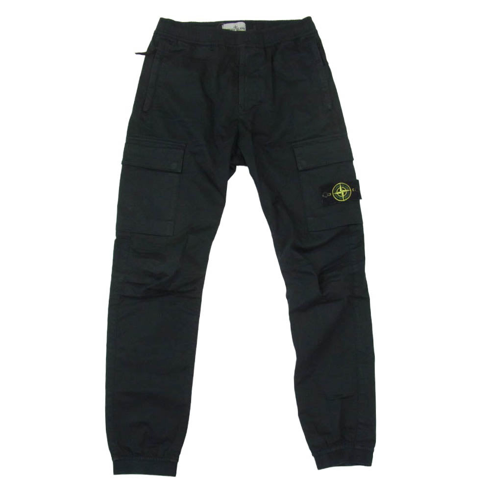 STONE ISLAND ストーンアイランド 23AW 791531314 GARMENT DYE STRECH CARGO PANTS ロゴワッペン ガーメントダイ カーゴ パンツ ブラック系 28【中古】