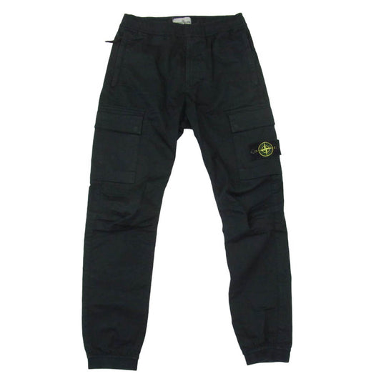 STONE ISLAND ストーンアイランド 23AW 791531314 GARMENT DYE STRECH CARGO PANTS ロゴワッペン ガーメントダイ カーゴ パンツ ブラック系 28【中古】