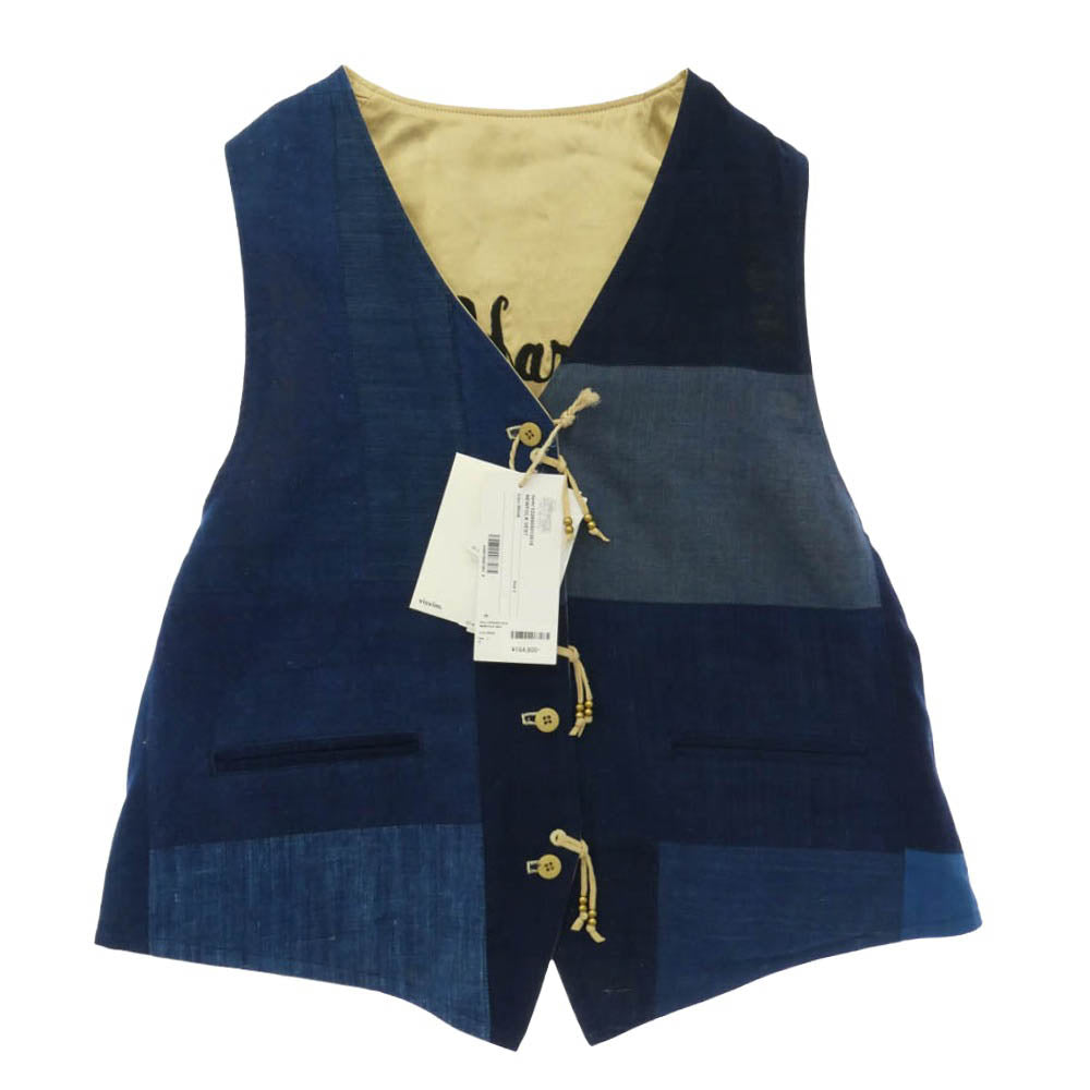 VISVIM ビズビム 26AW 0226905013018 NEWFOLK VEST ニューフォーク リバーシブル デニム ベスト インディゴブルー系 2【美品】【中古】