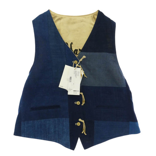 VISVIM ビズビム 26AW 0226905013018 NEWFOLK VEST ニューフォーク リバーシブル デニム ベスト インディゴブルー系 2【美品】【中古】
