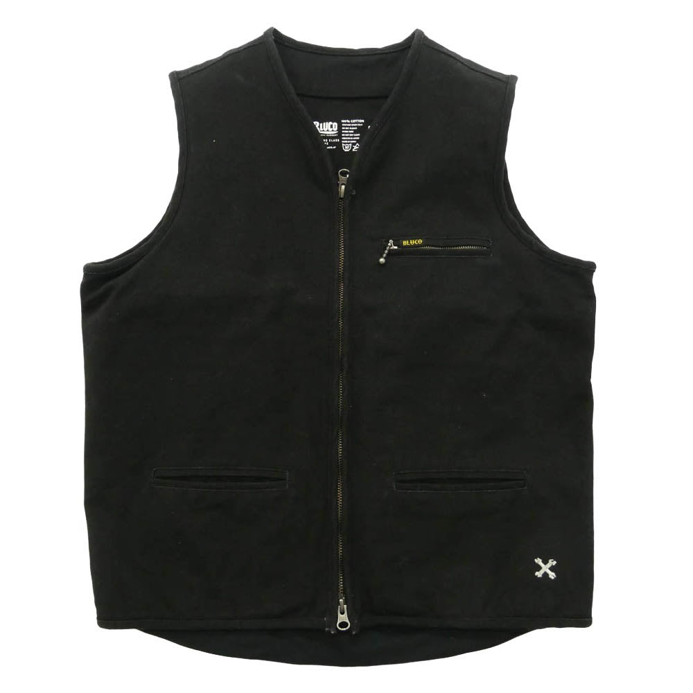 BLUCO WORK GARMENT ブルコ ダック ジップアップ ワーク ベスト コットン 中国製 ブラック系 M【中古】