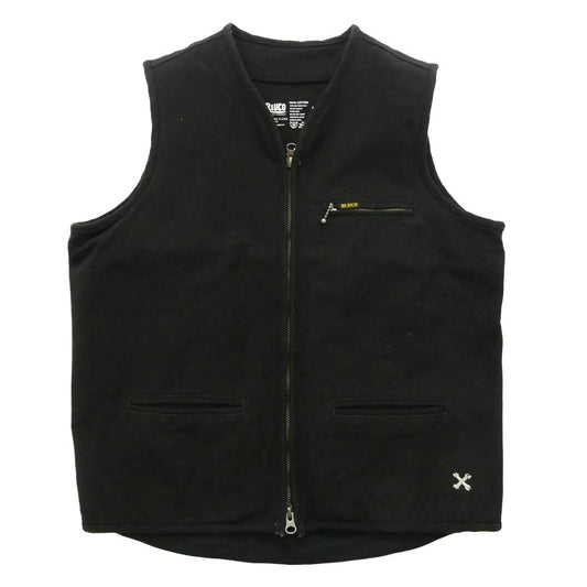 BLUCO WORK GARMENT ブルコ ダック ジップアップ ワーク ベスト コットン 中国製 ブラック系 M【中古】