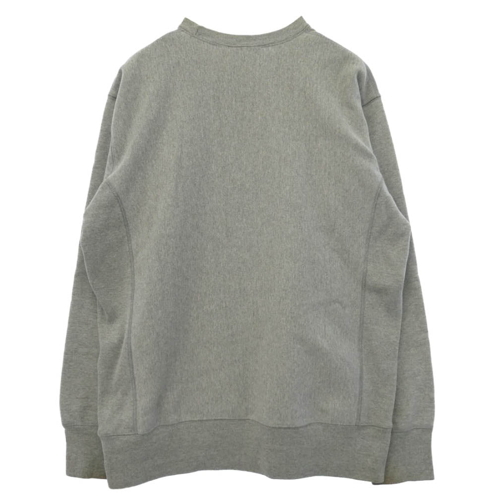 Supreme シュプリーム 00s カナダ製 紙タグ レタードワッペン Sロゴ クルーネック スウェット トレーナー グレー系 L【中古】
