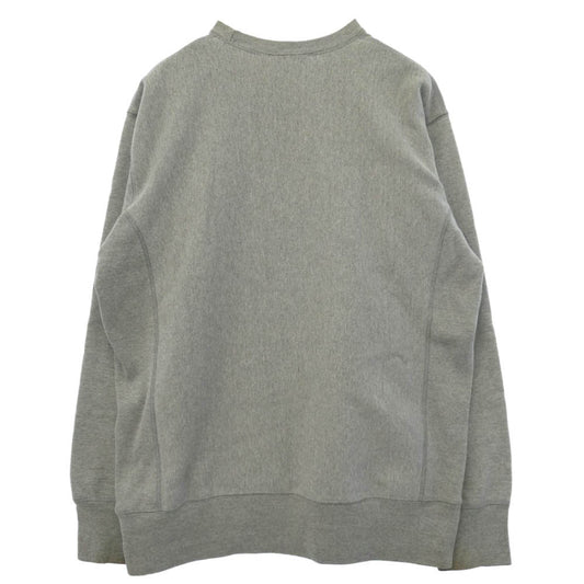 Supreme シュプリーム 00s カナダ製 紙タグ レタードワッペン Sロゴ クルーネック スウェット トレーナー グレー系 L【中古】