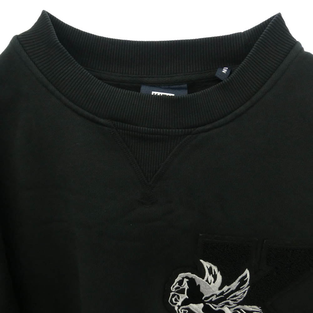 KITH キス 22SS KHM030311 Vintage Crewneck Shadow ヴィンテージ クルーネック シャドウ ロゴ ワッペン プルオーバー スウェット トレーナー ブラック系 L【中古】