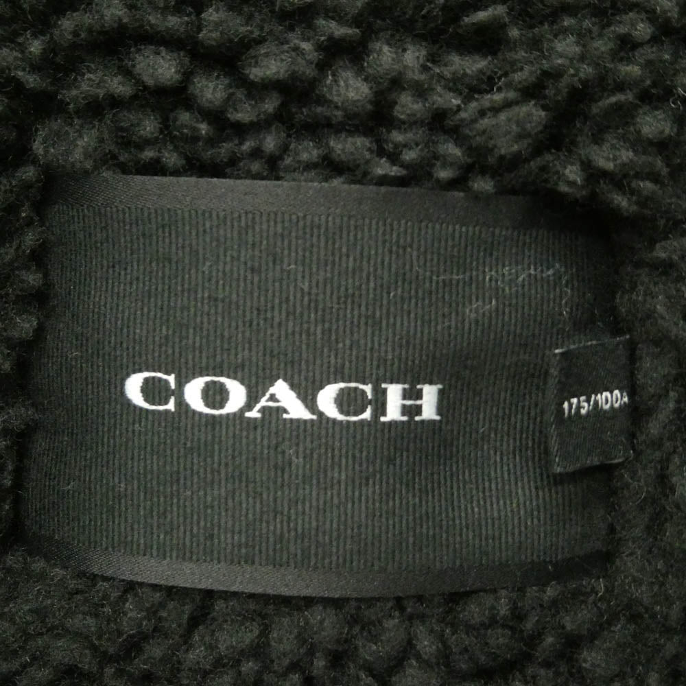 COACH コーチ CE337 SHORT PARKA ファー ジップアップ ショート パーカー フライトジャケット ブラック系 M【新古品】【未使用】【中古】