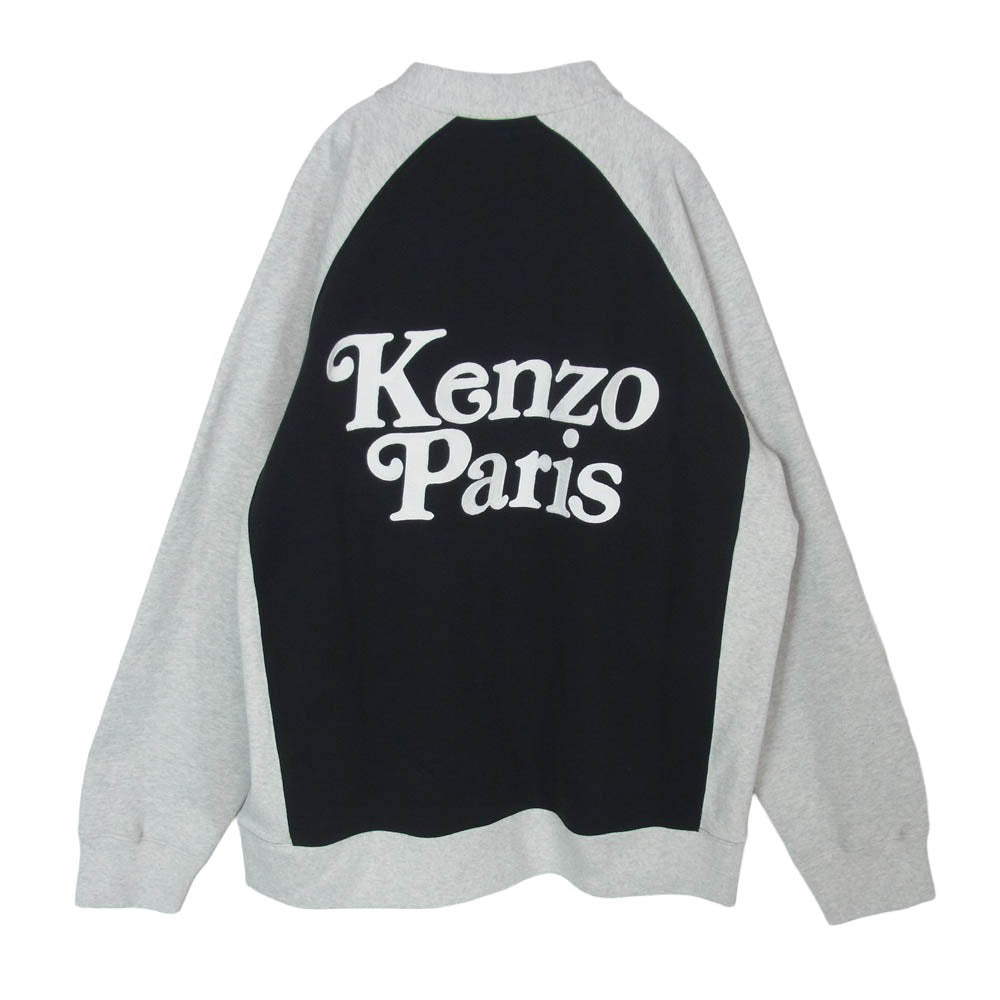 KENZO ケンゾー FE55SW1314MV VERDY CARDIGAN ヴェルディ ロゴ刺繍 コットン ラグランスリーブ カーディガン グレー系 XL【新古品】【未使用】【中古】