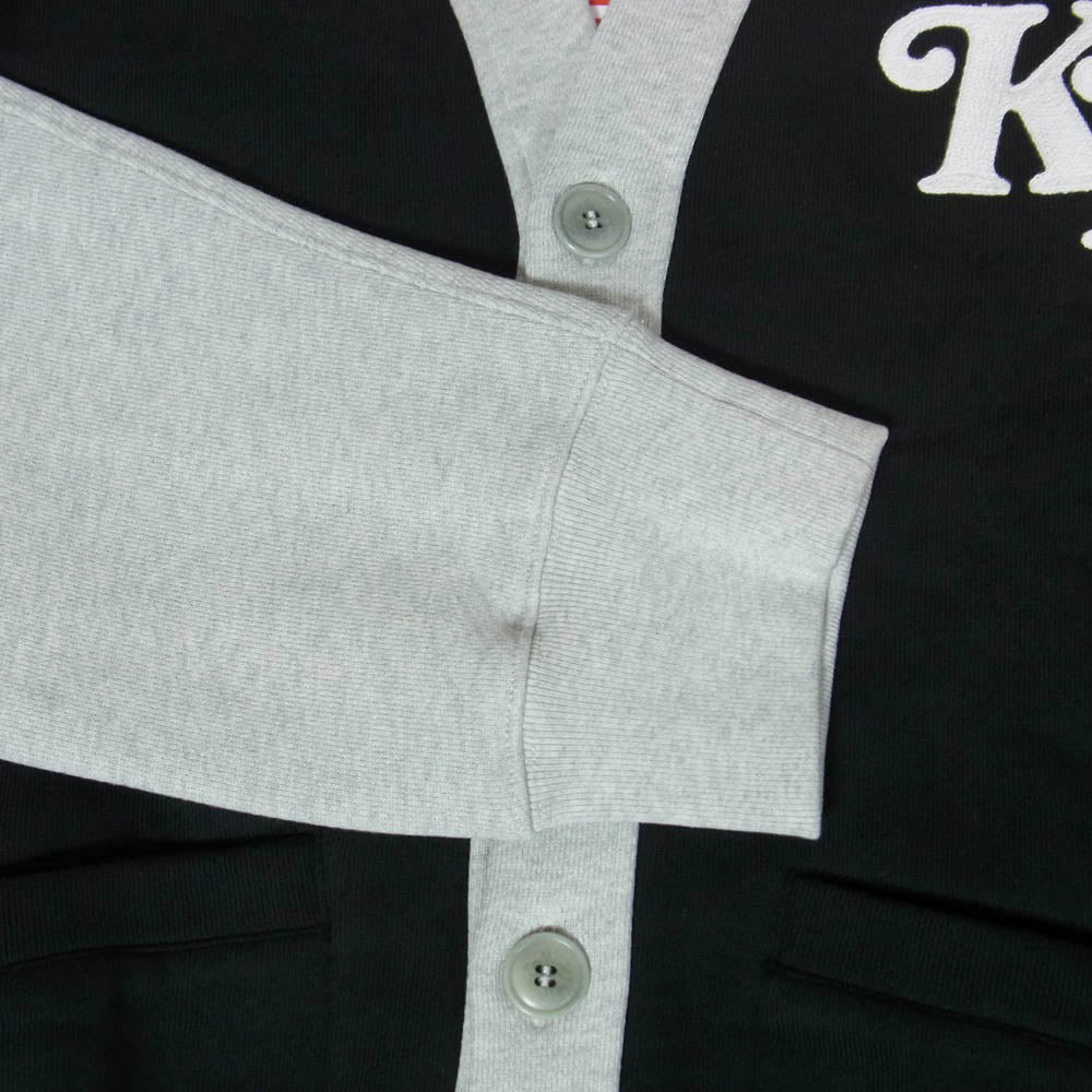 KENZO ケンゾー FE55SW1314MV VERDY CARDIGAN ヴェルディ ロゴ刺繍 コットン ラグランスリーブ カーディガン グレー系 XL【新古品】【未使用】【中古】