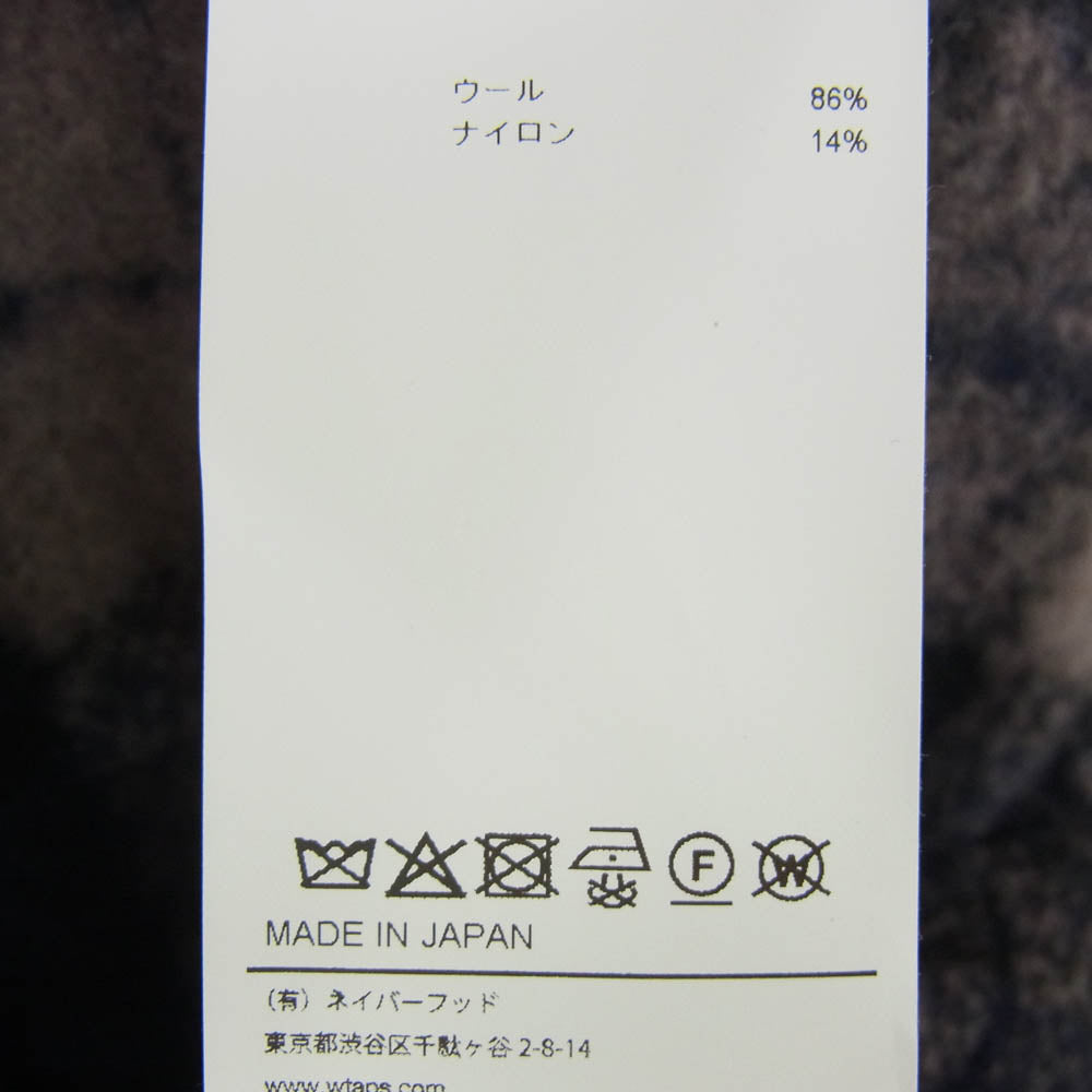 WTAPS ダブルタップス 25AW 252TQDT-SHM04 LS WONY. TWEED. TEXTILE. OF トライスピンループ ツイード オーバーフィット 長袖 チェックシャツ ダークネイビー系 03【中古】