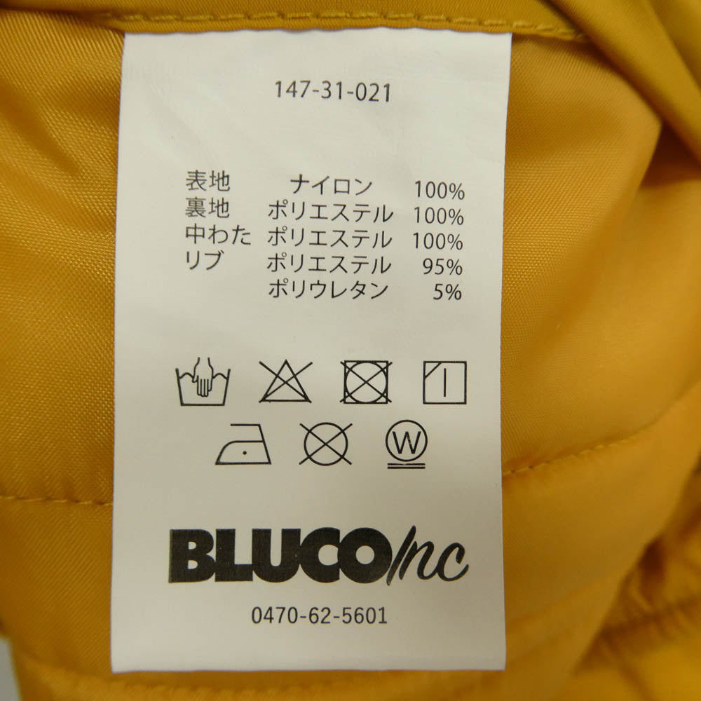 BLUCO WORK GARMENT ブルコ 147-31-021-18-595 RACING JACKET レーシング ジャケット イエロー系 L【新古品】【未使用】【中古】