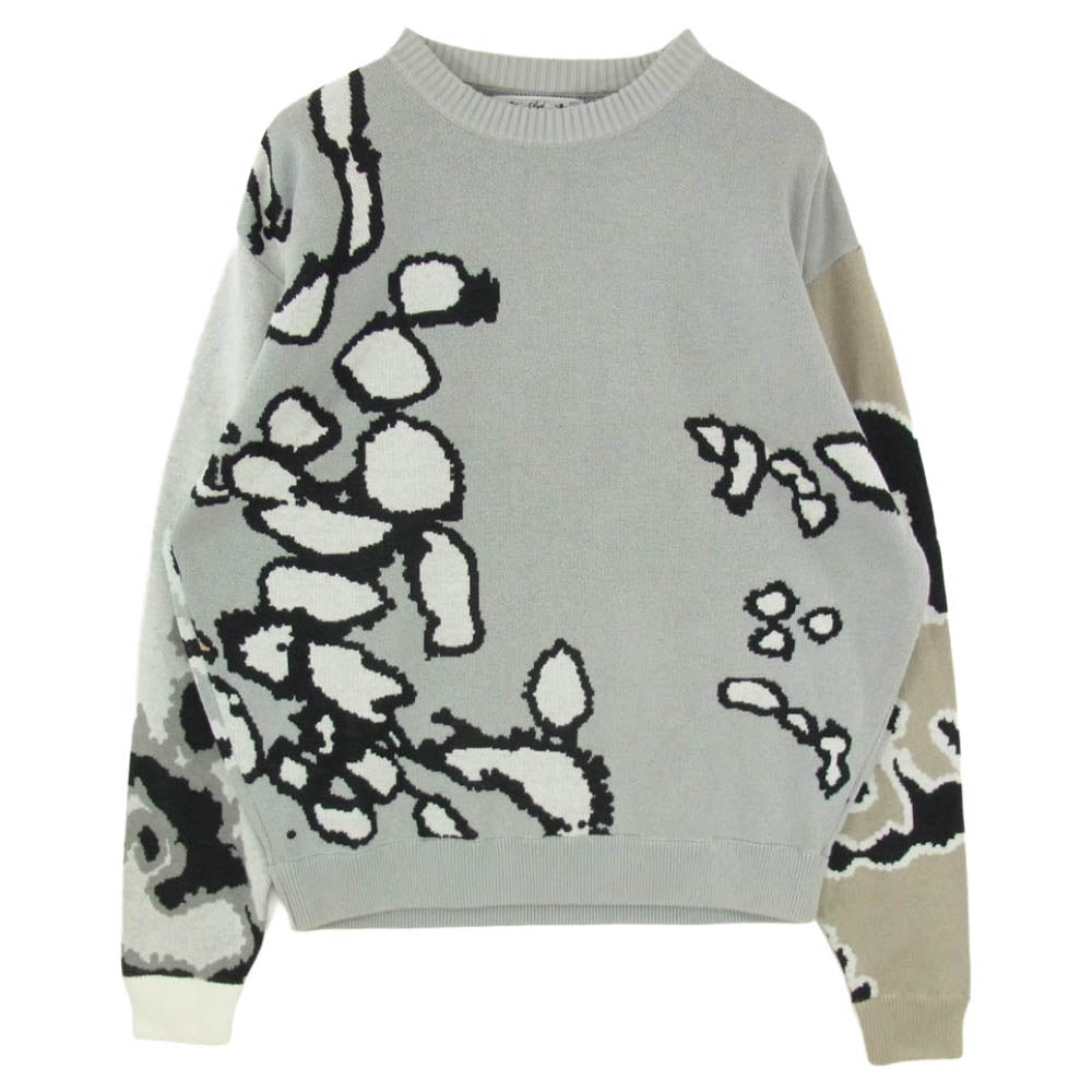 BAL バル JACQUARD COTTON CREWNECK SWEATER ジャカード コットン クルーネック セーター ニット グレー系 L【中古】
