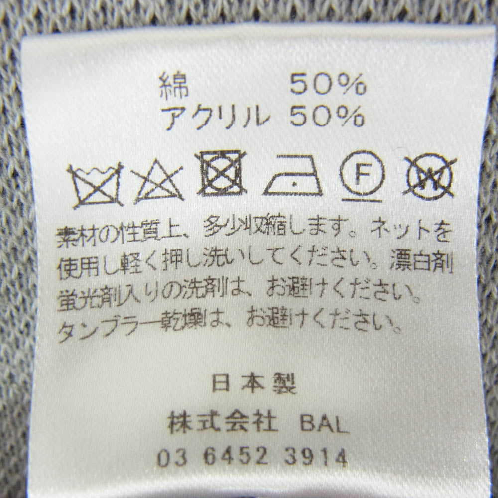 BAL バル JACQUARD COTTON CREWNECK SWEATER ジャカード コットン クルーネック セーター ニット グレー系 L【中古】