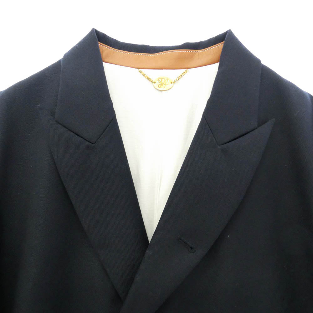SUNSEA サンシー 20AW 20A33 Navy Double-breasted Coat ダブルブレスト ピークドラペル ウール チェスターコート ネイビー系 2【中古】