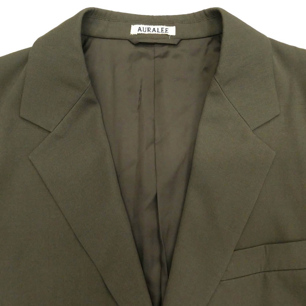 AURALEE オーラリー 23AW A23AJ01MG LIGHT WOOL MAX GABARDINE JACKET ライト ウール マックス ギャバジン 2B テーラードジャケット ブラウン系 4【美品】【中古】