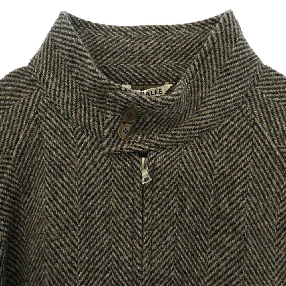 AURALEE オーラリー 24AW A24AB03LS LAMA SHETLAND WOOL TWEED ZIP BLOUSON ラマ シェットランド ウール ツイード ジップアップ ブルゾン ジャケット ブラック系 ブラウン系 4【中古】