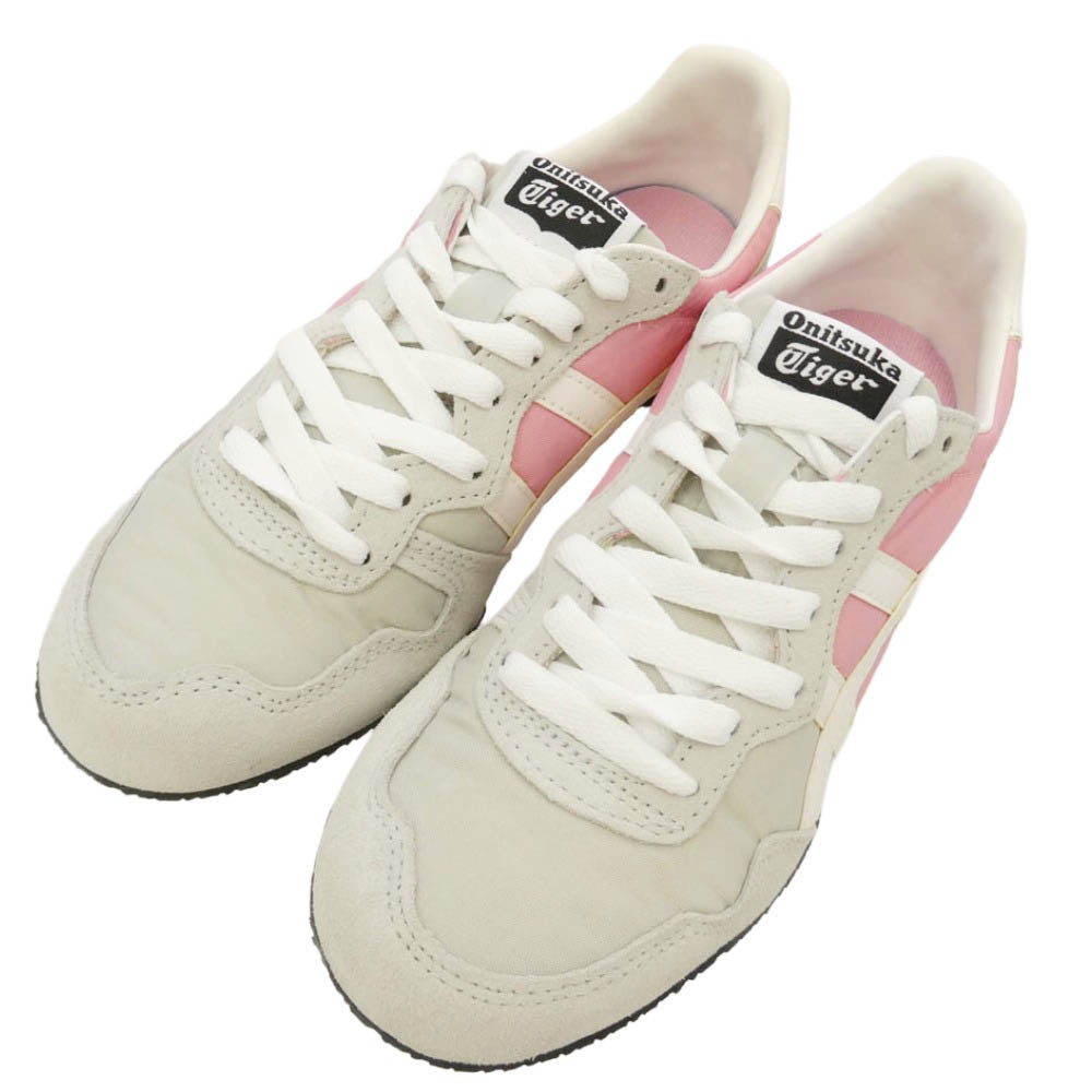 ONITSUKA TIGER オニツカタイガー 1183A744-020 SERRANO セラーノ GLACIER GREY/WHITE ローカット スニーカー グレー系 ピンク系 23.5cm【極上美品】【中古】