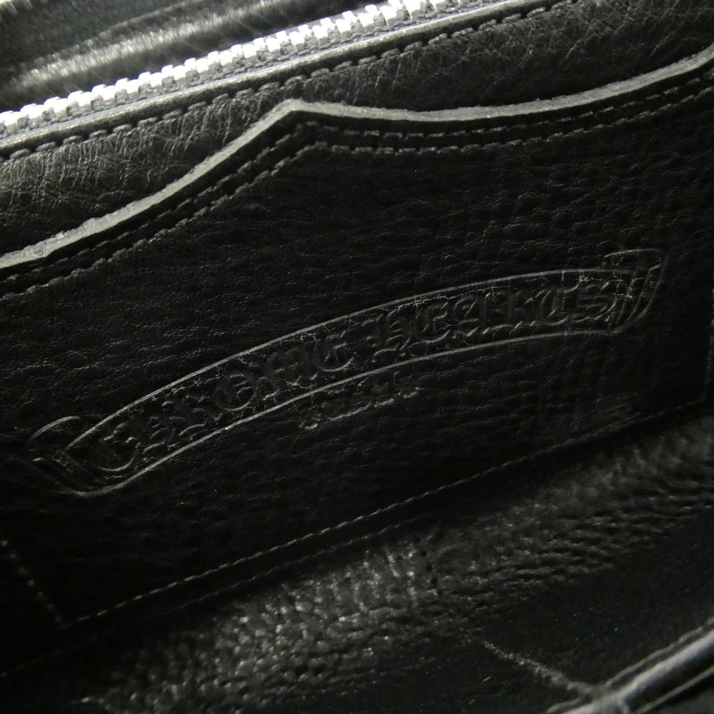 CHROME HEARTS クロムハーツ（原本無） REC F ZIP #2 SCRL LABEL スクロールラベル ダガージップ ロングウォレット 長財布 ブラック系【中古】