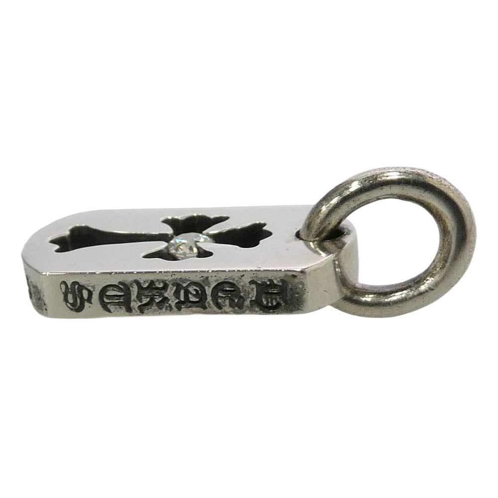 CHROME HEARTS クロムハーツ（原本有） ユナイテッドアローズ購入レシート付属 DT TNY CO CRS 1DIA タイニーカットアウトクロスドッグタグ 1ダイヤ チャーム ペンダントトップ シルバー系【中古】