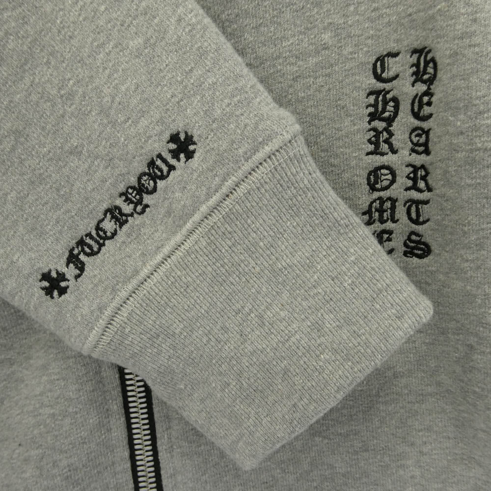 CHROME HEARTS クロムハーツ（原本無） ユナイテッドアローズ購入レシート付属 Y NOT CHプラスパッチ付き ダガー ジップアップ パーカー グレー系 S【美品】【中古】