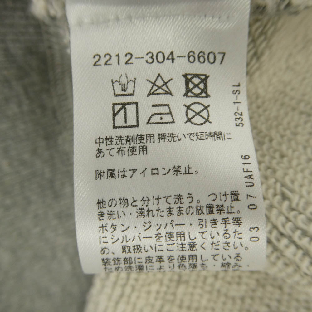 CHROME HEARTS クロムハーツ（原本無） ユナイテッドアローズ購入レシート付属 Y NOT CHプラスパッチ付き ダガー ジップアップ パーカー グレー系 S【美品】【中古】