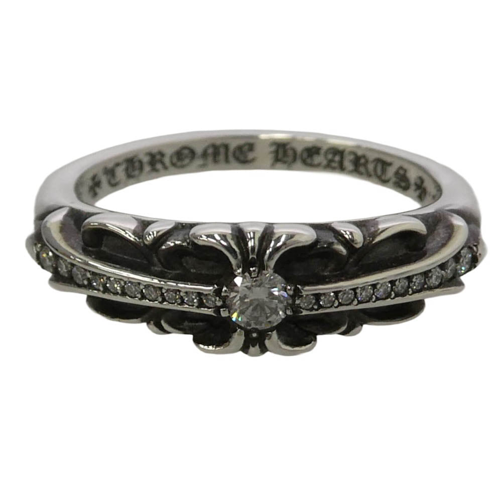 CHROME HEARTS クロムハーツ（原本有） ユナイテッドアローズ購入レシート付属 BABY CLSC P D ベイビークラシック フローラルクロス PAVEダイヤ リング シルバー系 18号【中古】