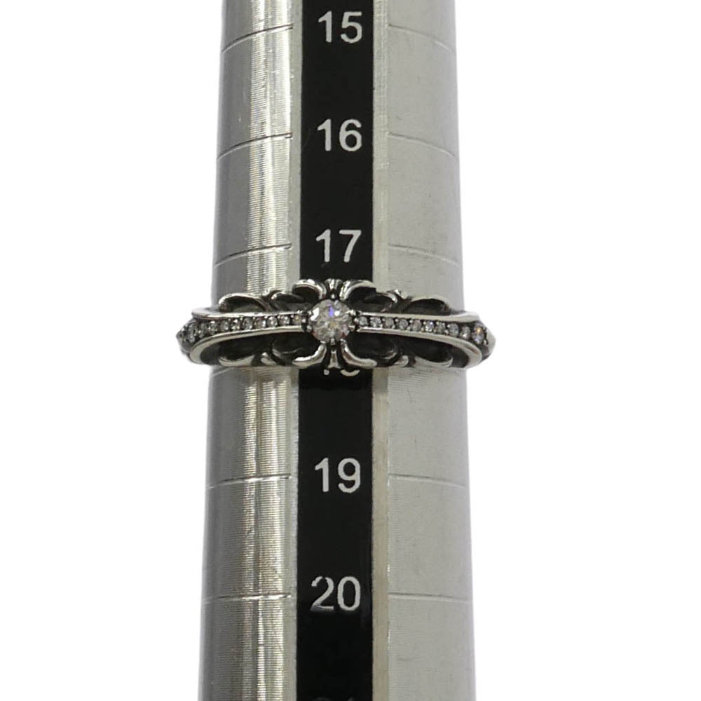 CHROME HEARTS クロムハーツ（原本有） ユナイテッドアローズ購入レシート付属 BABY CLSC P D ベイビークラシック フローラルクロス PAVEダイヤ リング シルバー系 18号【中古】