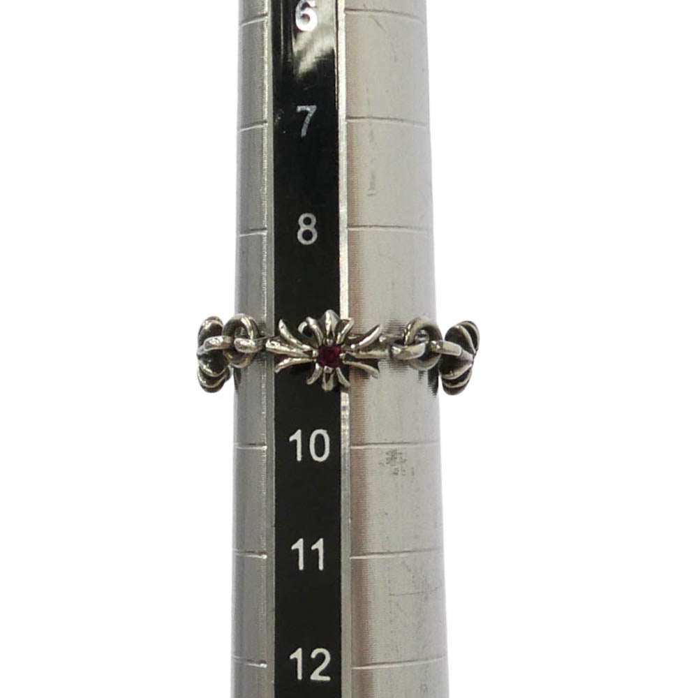 CHROME HEARTS クロムハーツ（原本無） RING TNY E CH PLS タイニーECHプラス ピンクサファイヤ リング シルバー系 レッド系 約9号【中古】