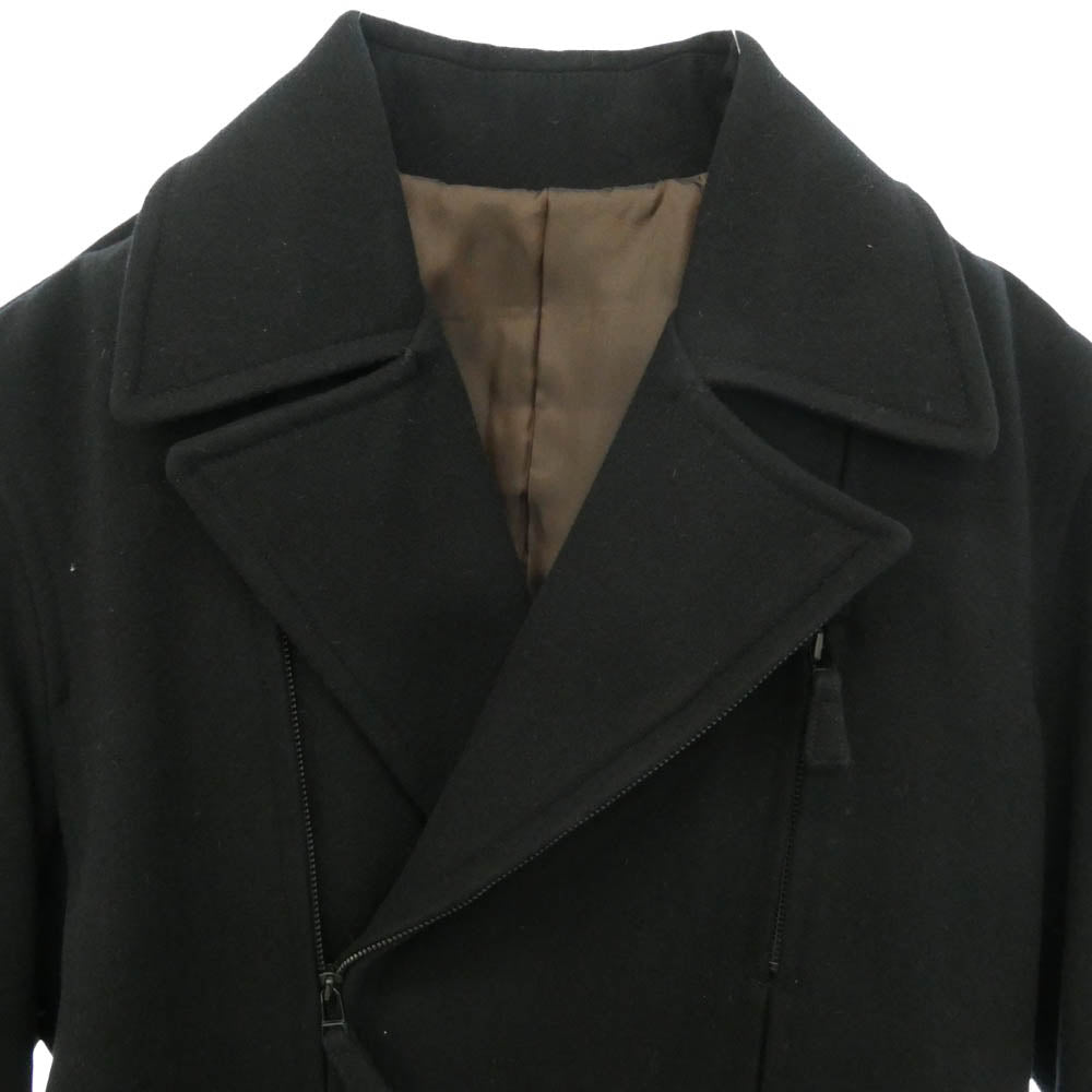 JEAN-PAUL GAULTIER ジャンポールゴルチエ JPG HOMME archive アーカイブ ウールメルトン スーパーロング ライダース トレンチコート ブラック系 50【中古】