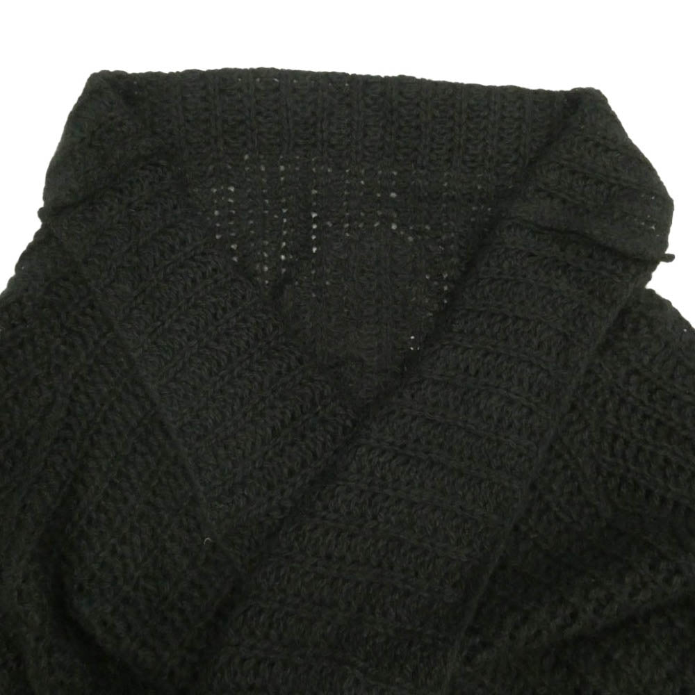 CHROME HEARTS クロムハーツ（原本無） 2613-304-3203 CH Plus Leather Patch Cashmere Knit Cardigan CHプラス レザーパッチ カシミヤ混 ニット カーディガン ブラック系 OS【中古】