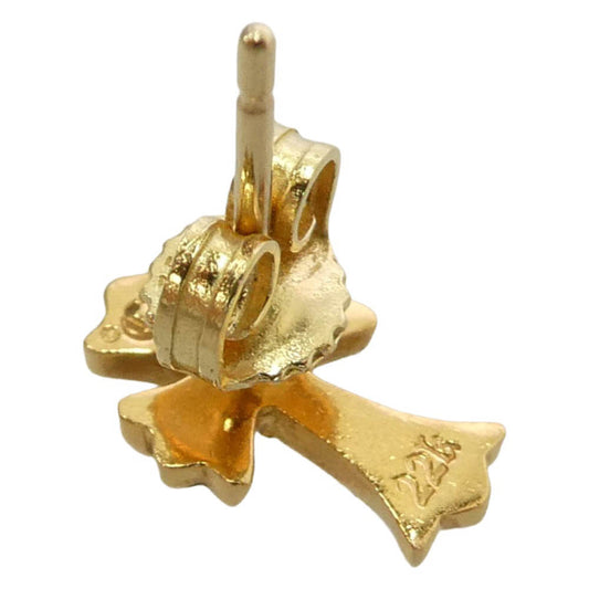 CHROME HEARTS クロムハーツ（原本無） 22K CH CRS 2 FAT P/DIA CHクロス ファットスタッド パヴェダイヤ ピアス ゴールド系【中古】