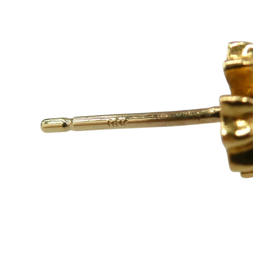 CHROME HEARTS クロムハーツ（原本無） 22K CH CRS 2 FAT P/DIA CHクロス ファットスタッド パヴェダイヤ ピアス ゴールド系【中古】