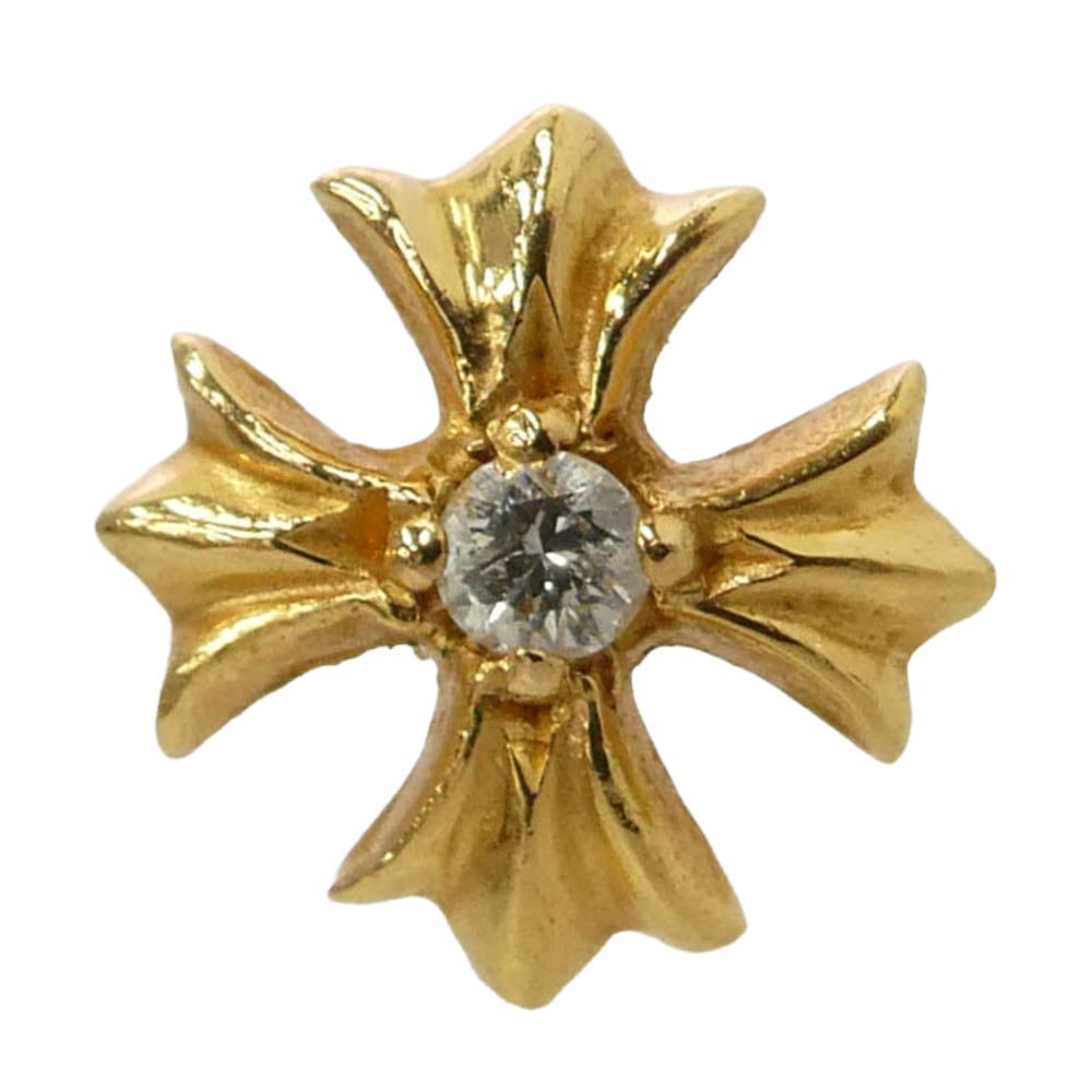 CHROME HEARTS クロムハーツ（原本無） 22K No2 CH PLS DIA プラススタッド 1ダイヤ ピアス ゴールド系【中古】