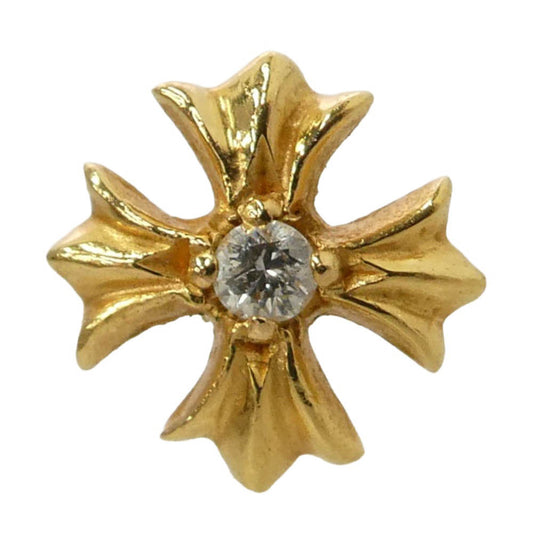 CHROME HEARTS クロムハーツ（原本無） 22K No2 CH PLS DIA プラススタッド 1ダイヤ ピアス ゴールド系【中古】