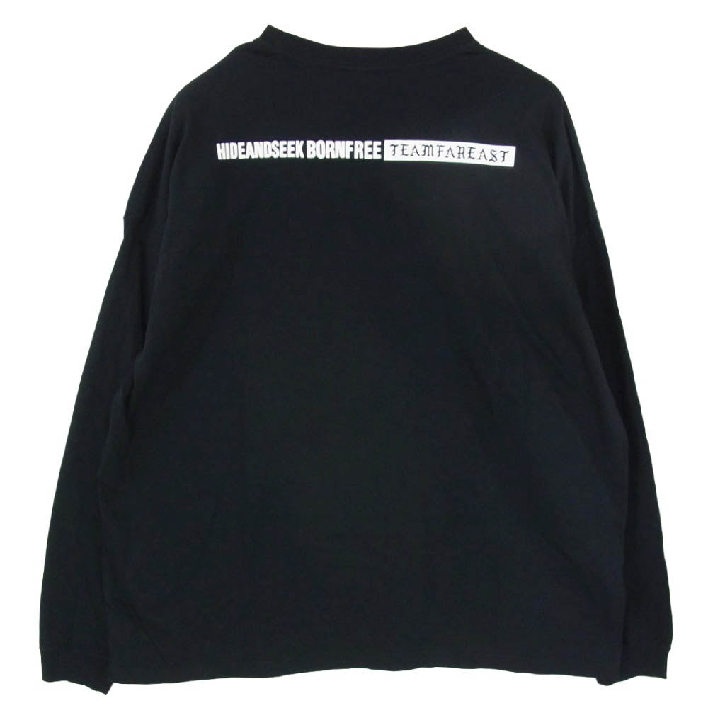 ハイドアンドシーク 25SS HT-030825 Jesus L/S Tee Big Silhouette ジーザス ロングスリーブ ティー ビッグシルエット　Tシャツ 長袖 カットソー ブラック系 L【中古】