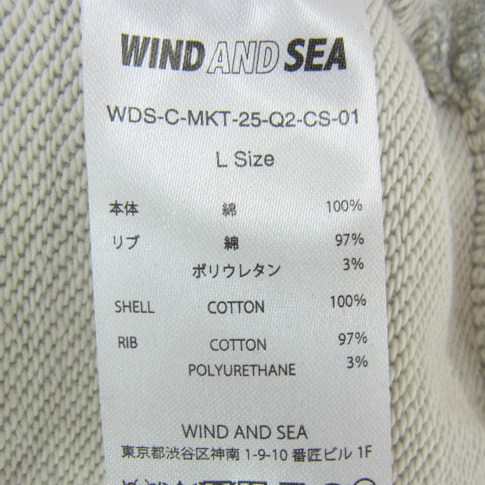 WIND AND SEA ウィンダンシー 25SS WDS-C-MKT-25-Q2-CS-01 × MARKET ARCH LOGO HOODED SWEAT SHIRT マーケット アーチロゴ フーデッド スウェットシャツ グレー系 L【中古】