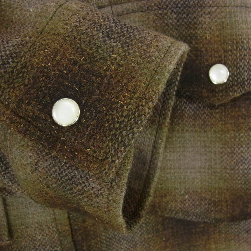 WIND AND SEA ウィンダンシー 25SS WDS-O-ATSO-25-Q2-SH-01 Plaid Pattern Zip Shirts brown プラッド パターン ジップ シャツ ブラウン ベージュ系 ブラウン系 L【中古】