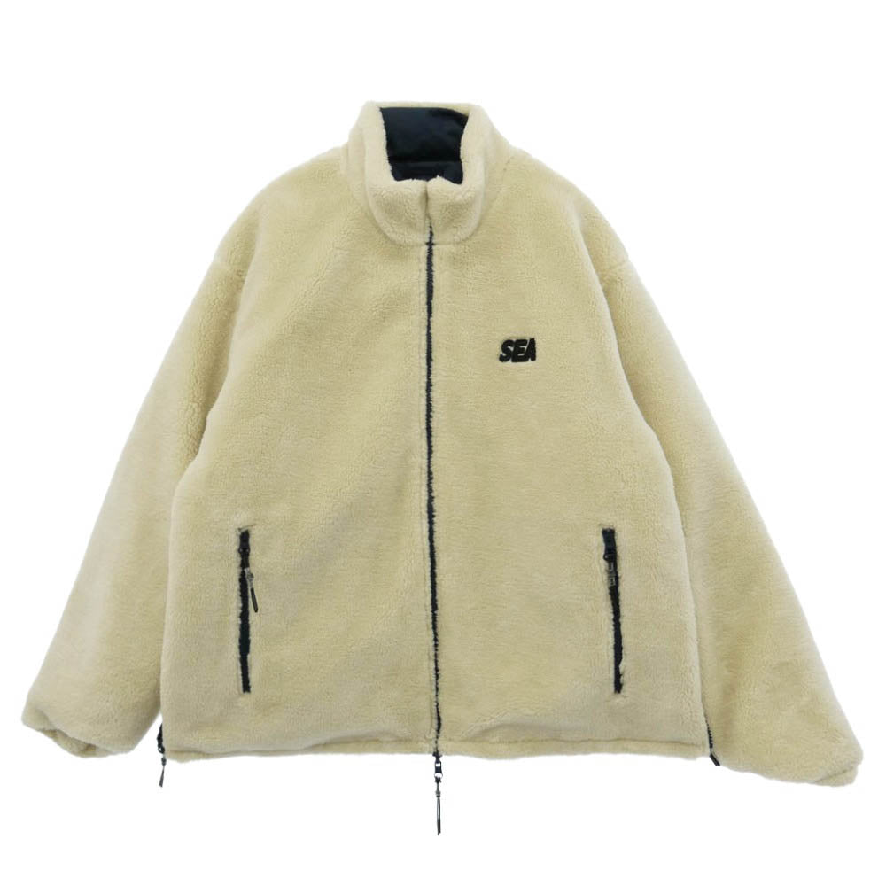 WIND AND SEA ウィンダンシー 23AW WDS-C-TIN-26-Q1-03 × TAION REVERSIBLE BOA DOWN タイオン リバーシブル ボア ダウンジャケット ネイビー系 オフホワイト系 L【中古】