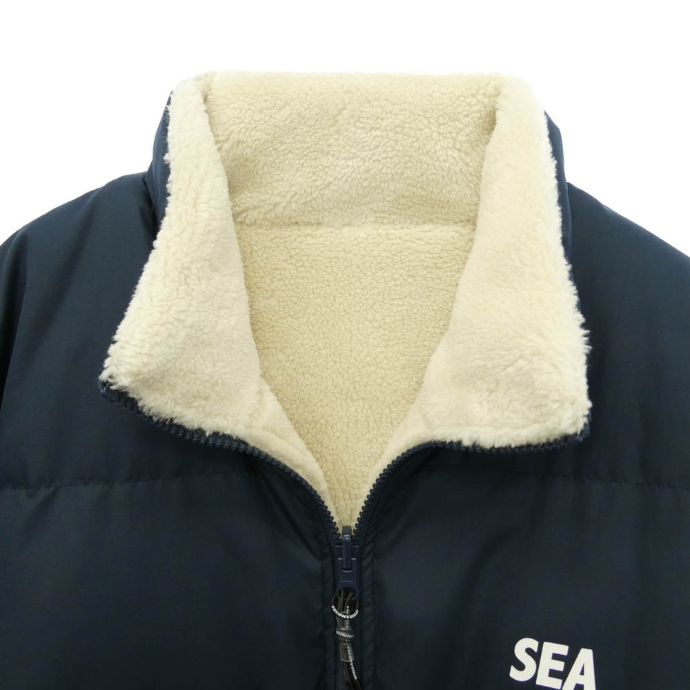 WIND AND SEA ウィンダンシー 23AW WDS-C-TIN-26-Q1-03 × TAION REVERSIBLE BOA DOWN タイオン リバーシブル ボア ダウンジャケット ネイビー系 オフホワイト系 L【中古】