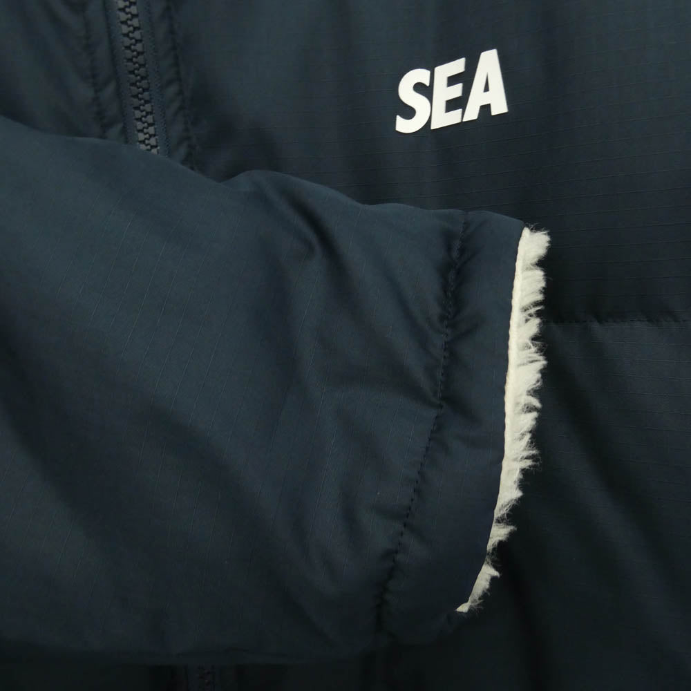 WIND AND SEA ウィンダンシー 23AW WDS-C-TIN-26-Q1-03 × TAION REVERSIBLE BOA DOWN タイオン リバーシブル ボア ダウンジャケット ネイビー系 オフホワイト系 L【中古】