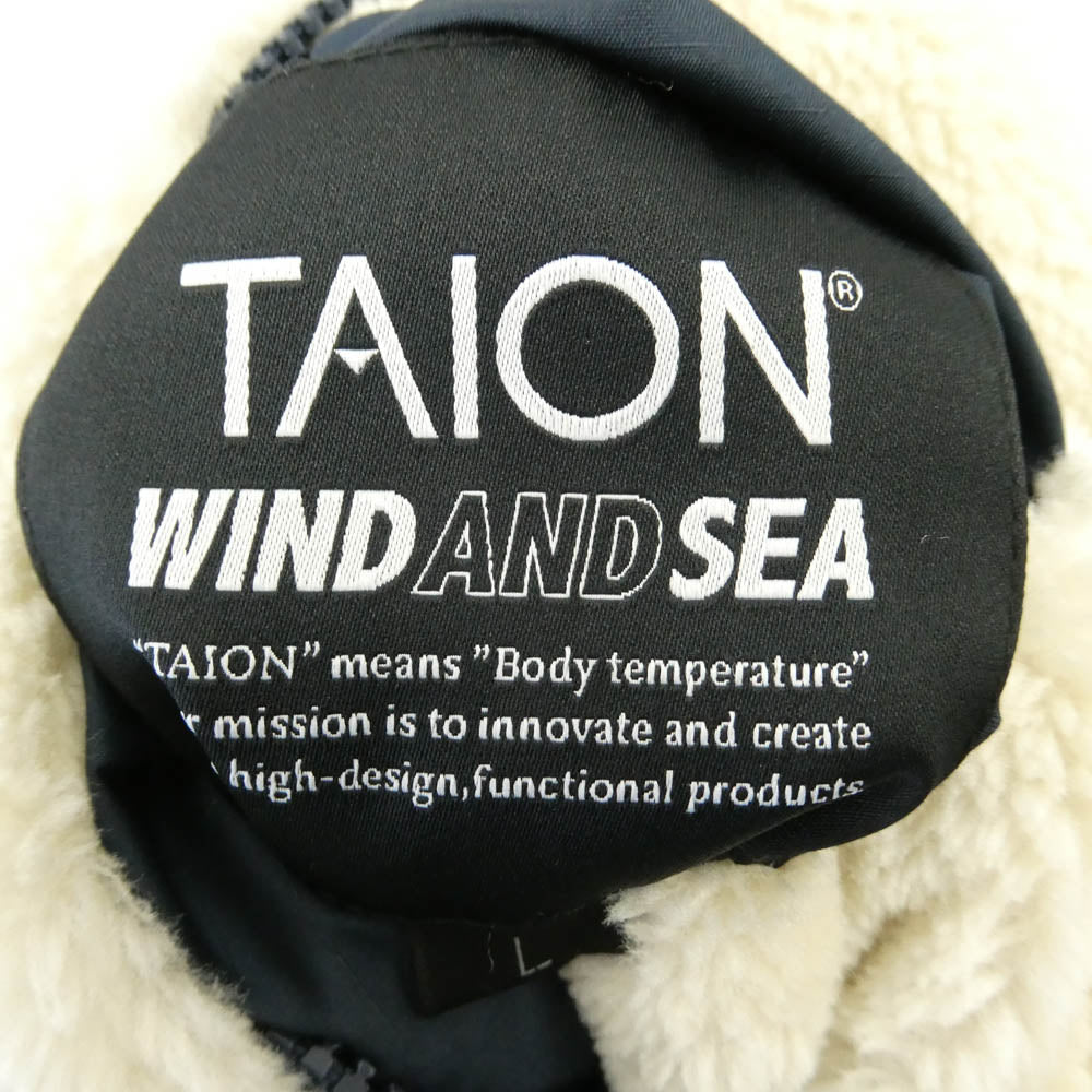 WIND AND SEA ウィンダンシー 23AW WDS-C-TIN-26-Q1-03 × TAION REVERSIBLE BOA DOWN タイオン リバーシブル ボア ダウンジャケット ネイビー系 オフホワイト系 L【中古】