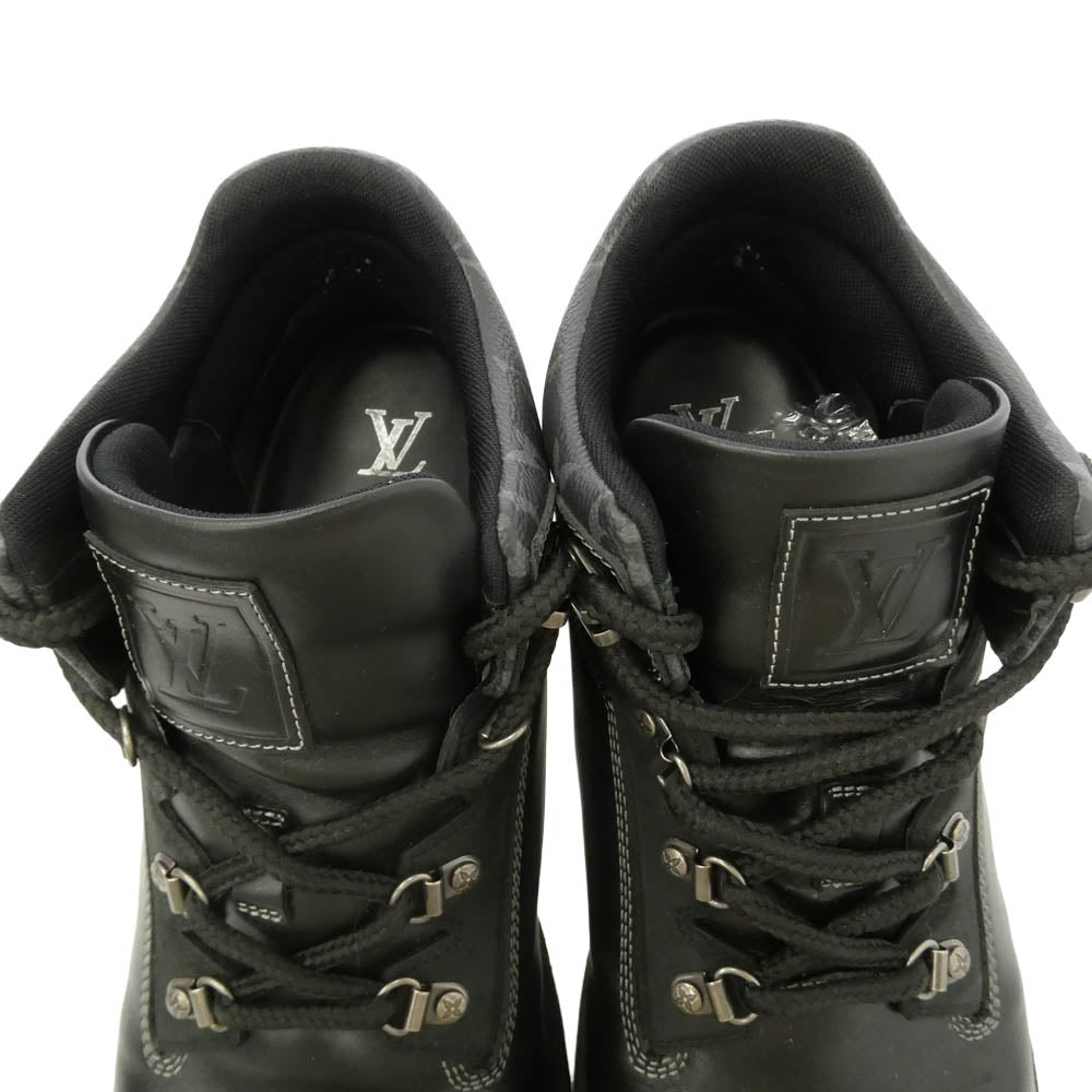 LOUIS VUITTON ルイ・ヴィトン 1AIZM8 モノグラム ロゴ リミックス アンクル レザー ブーツ ブラック系 10【中古】